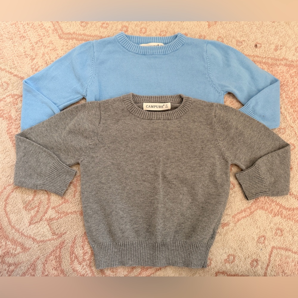Toddler Boy Set of Two 100% Cotton Sweaters